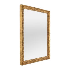 Antiker Giltwood French Wandspiegel mit Mohndekoration, um 1930