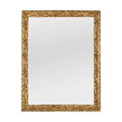 Antiker Giltwood French Wandspiegel mit Mohndekoration, um 1930