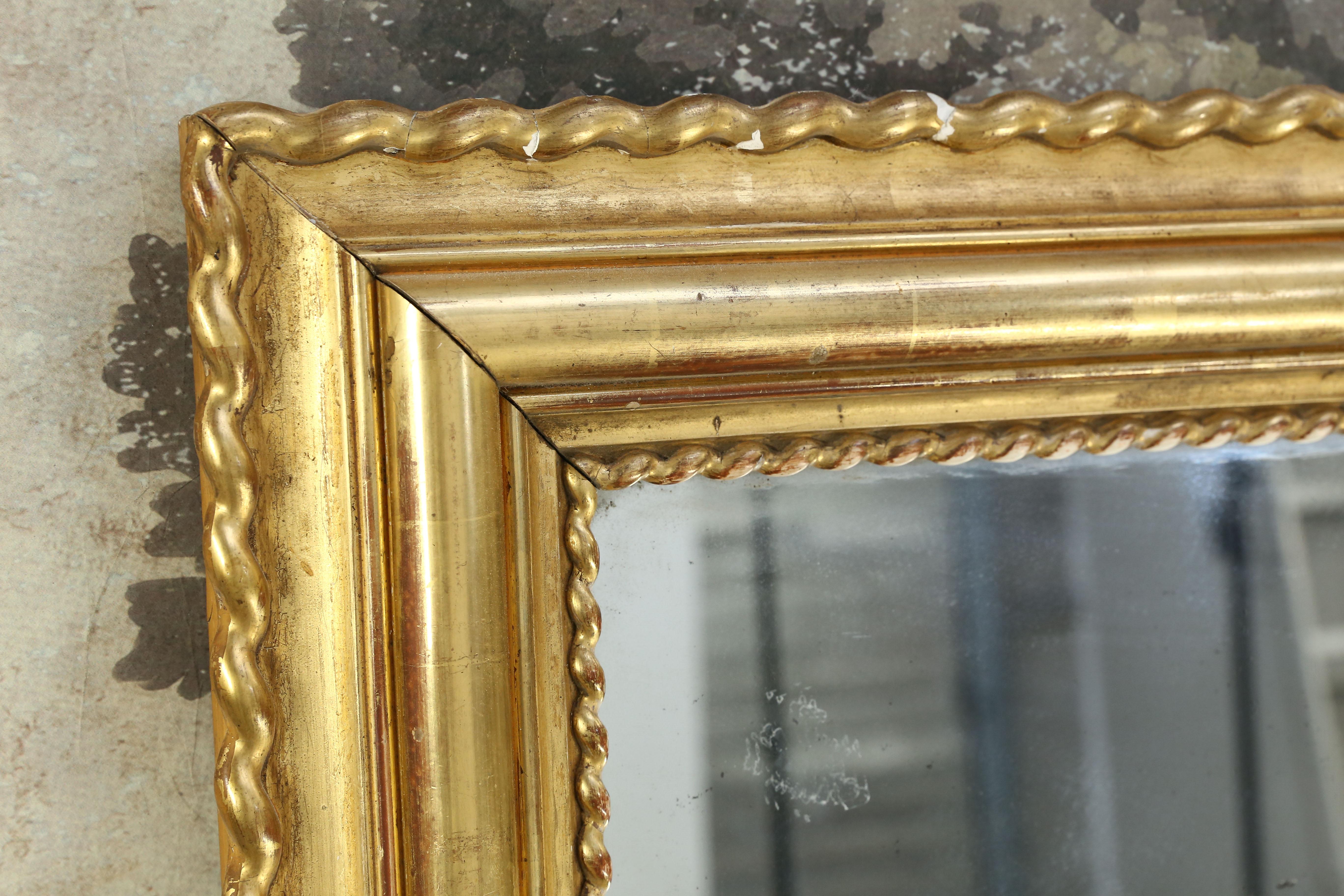 French Antique Giltwood Louis Philippe Mirror from France