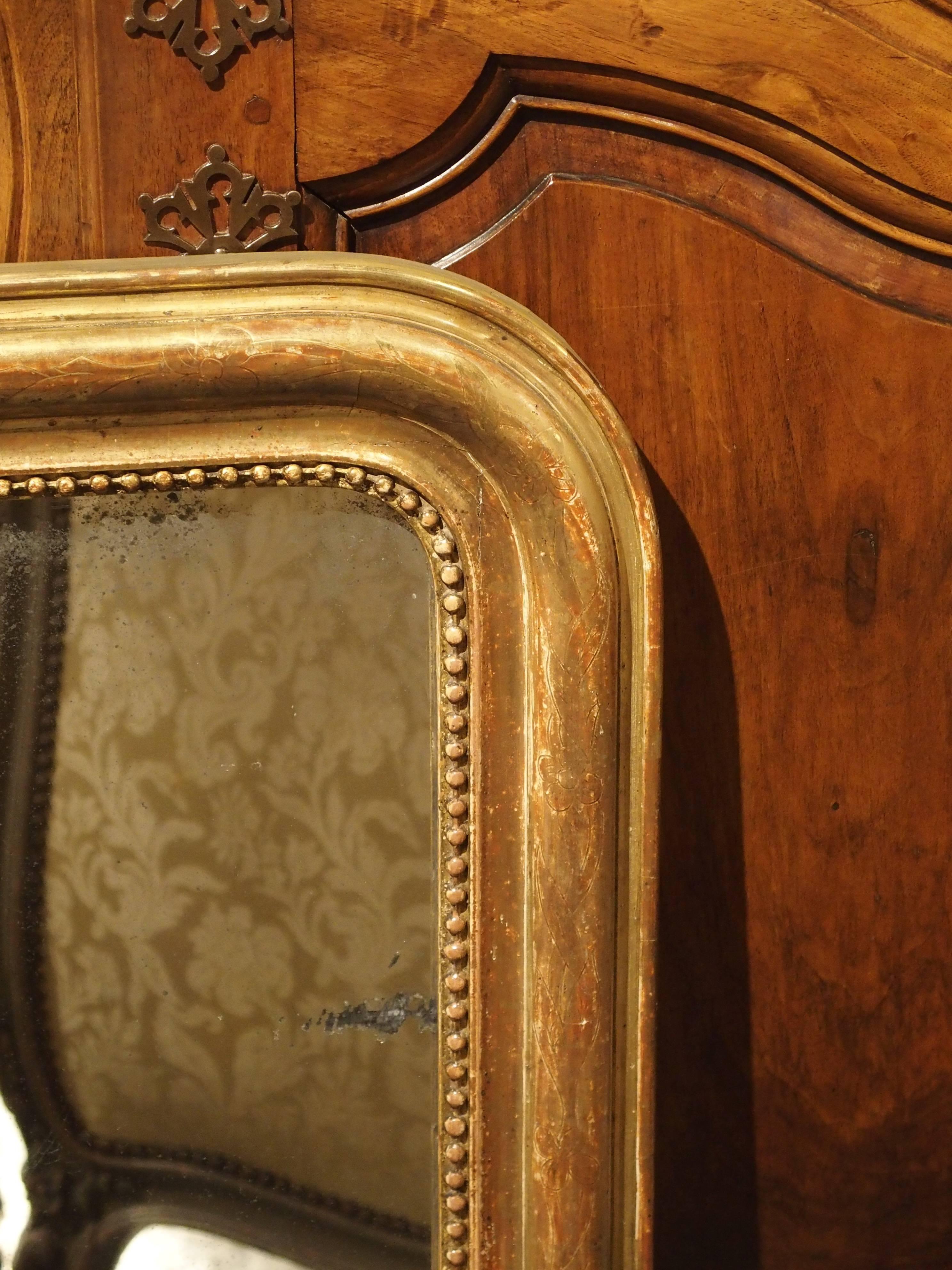 Antique Giltwood Louis Philippe Mirror from France In Good Condition In Dallas, TX
