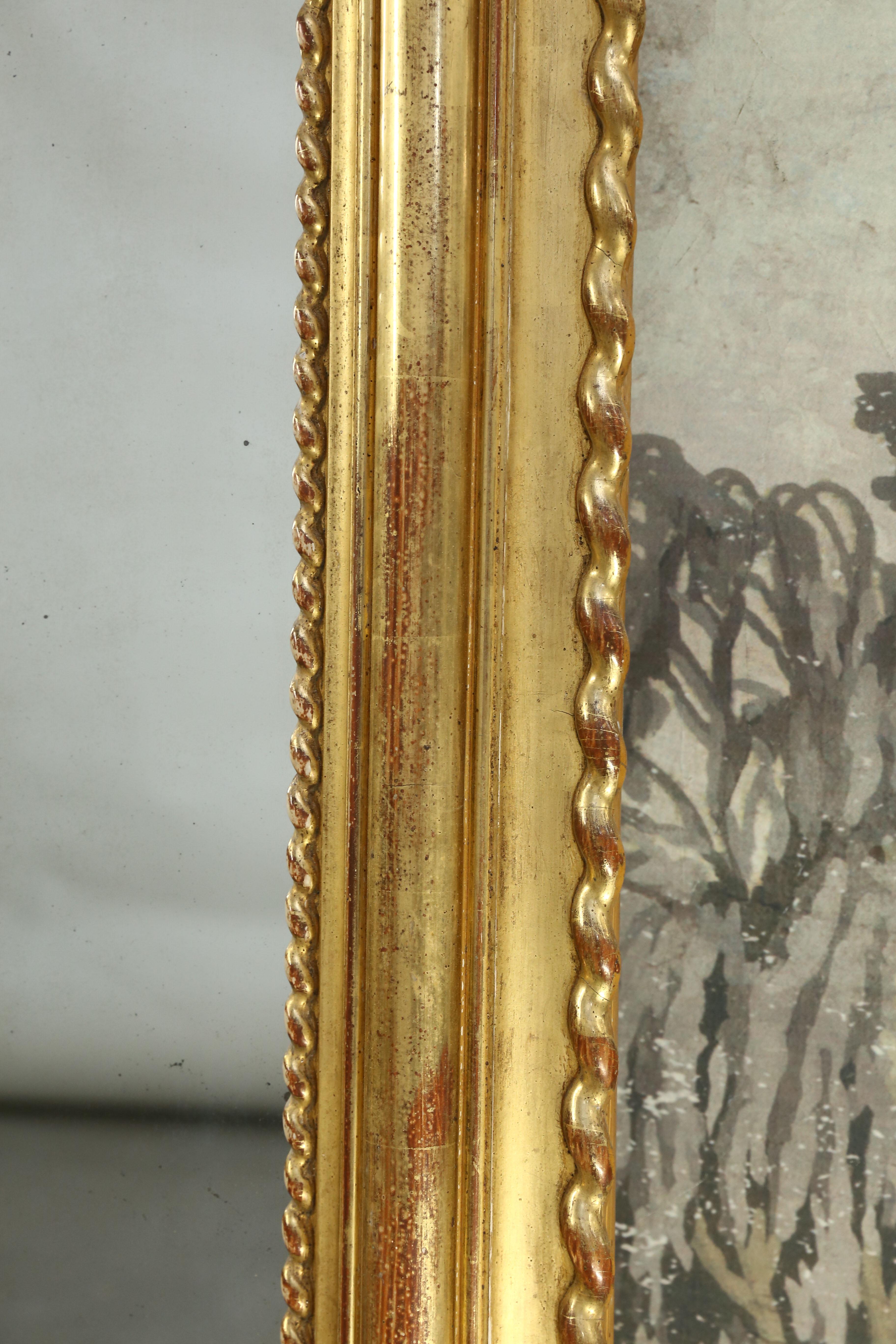 Antique Giltwood Louis Philippe Mirror from France In Good Condition In Houston, TX