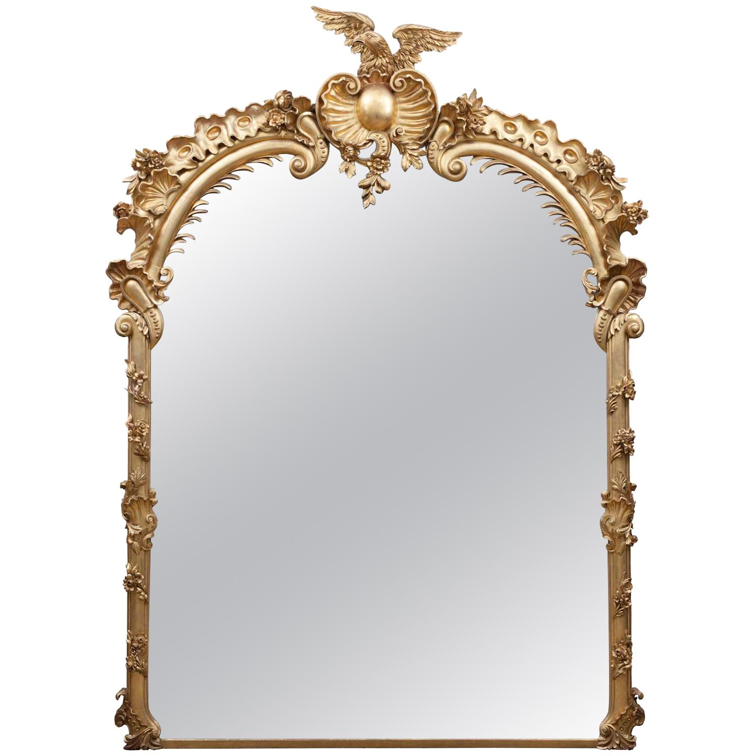 Antique Giltwood Mirror (miroir en bois doré) en vente