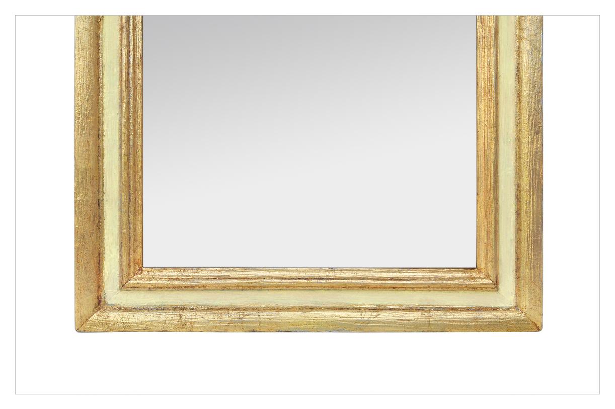 Hand-Carved Antique Giltwood Mirror, French Provincial Style, circa 1935 For Sale