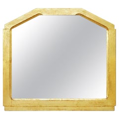Antique Giltwood Mirror Geometric Shape, circa 1950