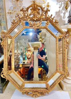 Antique Giltwood Mirror in French Louis XVI Style