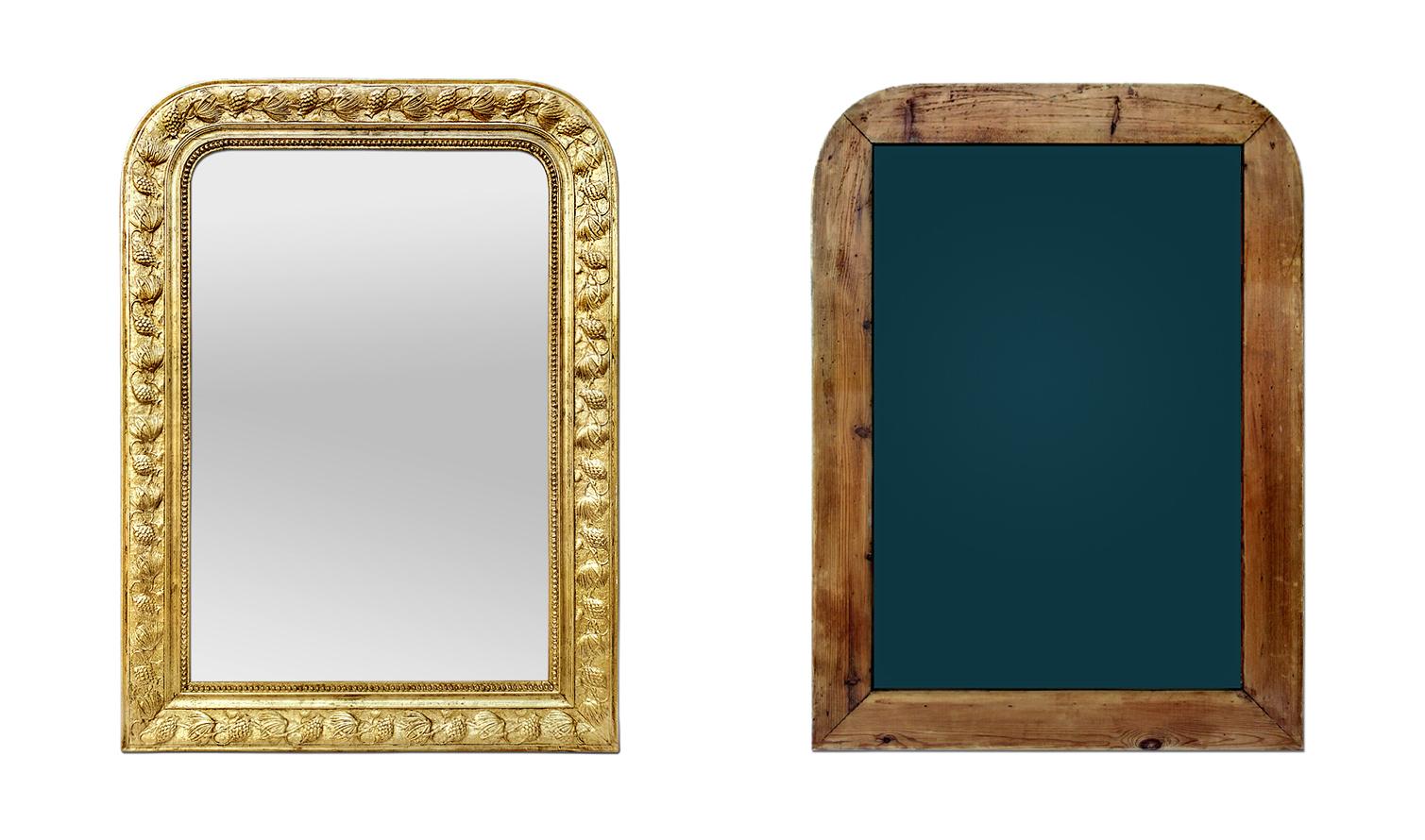 Metà XX secolo Antique Mirror in legno dorato in stile Louis Philippe, circa 1930 in vendita