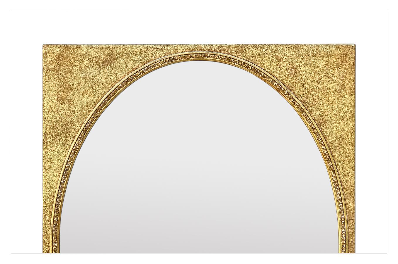 French Antique Giltwood Mirror, Oval Glass, circa 1890 For Sale