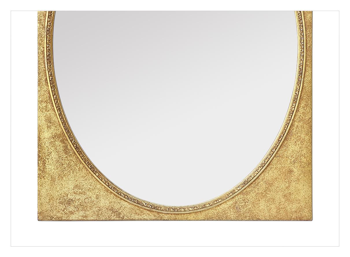 19th Century Antique Giltwood Mirror, Oval Glass, circa 1890 For Sale