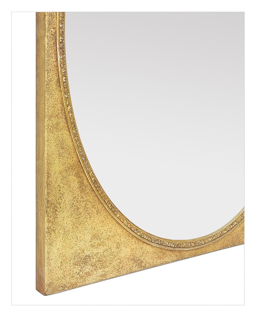 Miroir ancien en bois doré, verre ovale, datant d'environ 1890 en vente 1