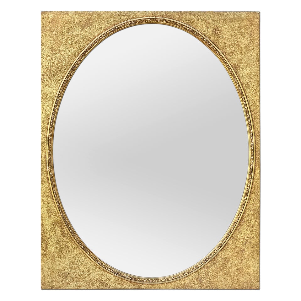 Antique Giltwood Mirror, Oval Glass, circa 1890 For Sale