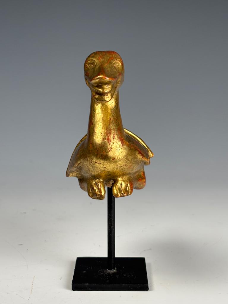 19th Century Antique Giltwood Mythical Duck Sculpture – Decorative Folk Art Figurine For Sale