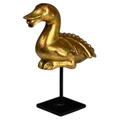 Antike Giltwood mythische Ente Skulptur - dekorative Volkskunst Figurine