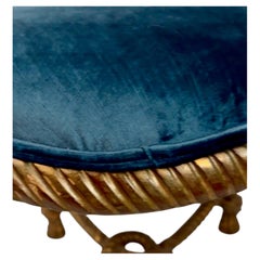 Antique Giltwood Napoleon 111 Style Rope and Tassel French Stool