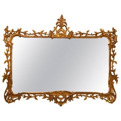 Antique Giltwood over the Mantle Console or Wall Mirror