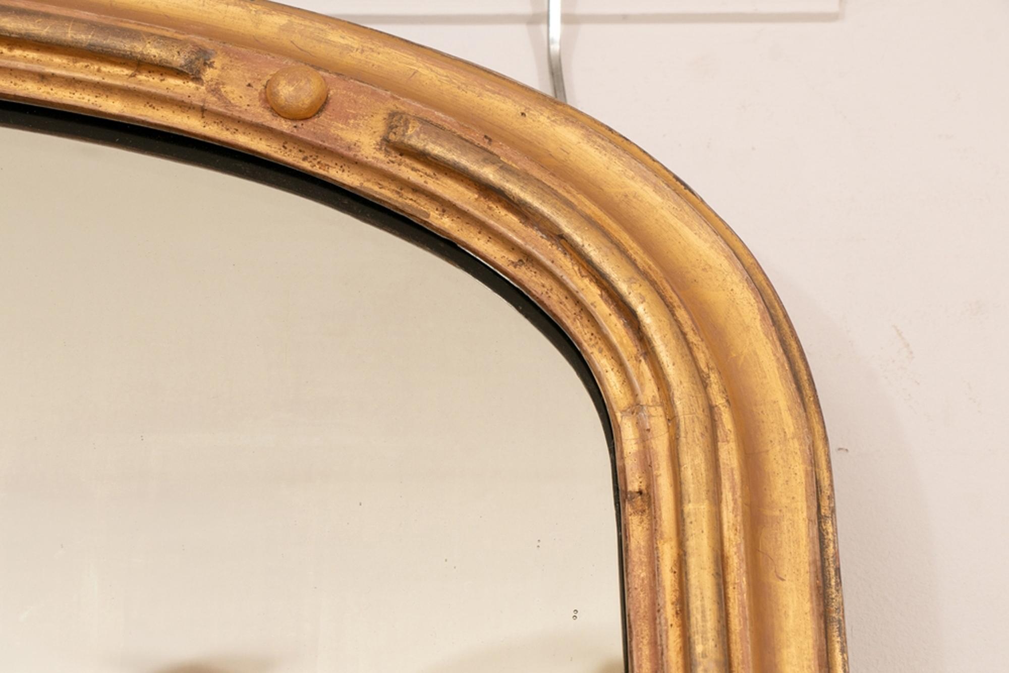 Antique Giltwood Overmantle Mirror In Good Condition In London, Greenwich