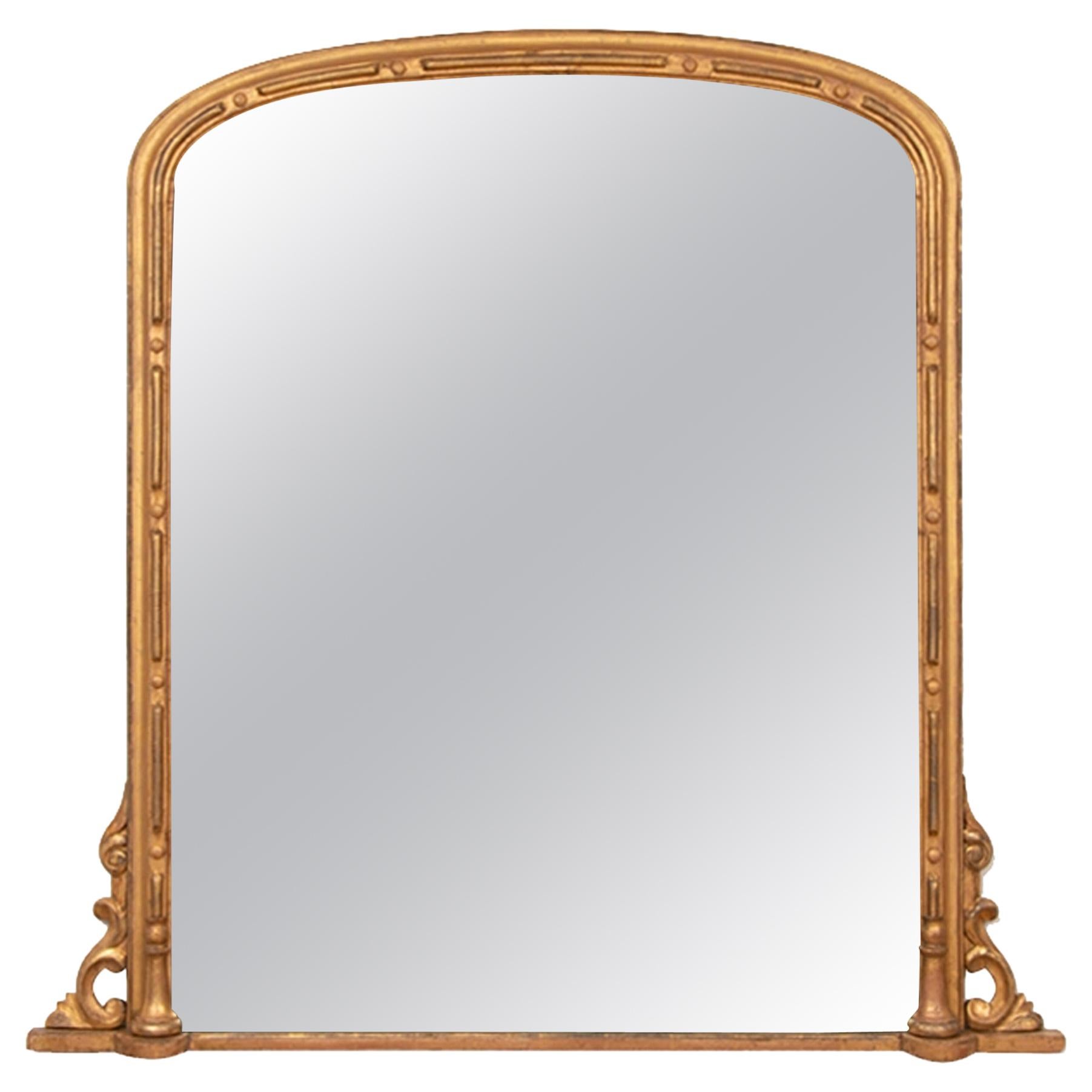 Antique Giltwood Overmantle Mirror