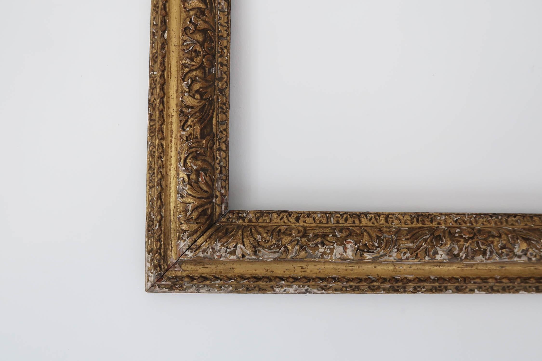 Marco antiguo de madera dorada. Inglés Siglo XVIII Jorge III en venta
