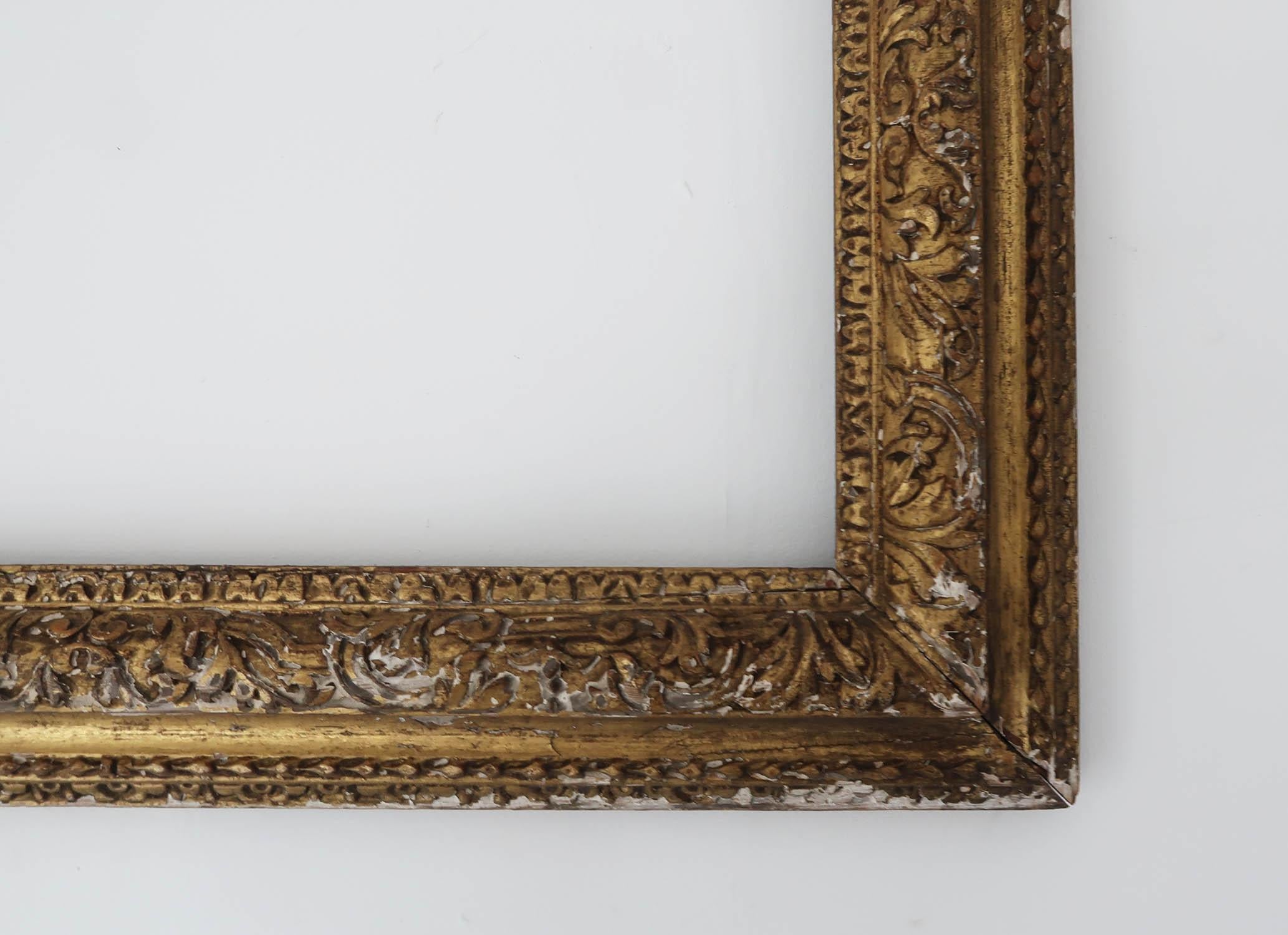 Marco antiguo de madera dorada. Inglés Siglo XVIII Bruñido en venta