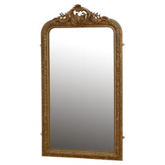 Specchio da molo in legno d'orato antico