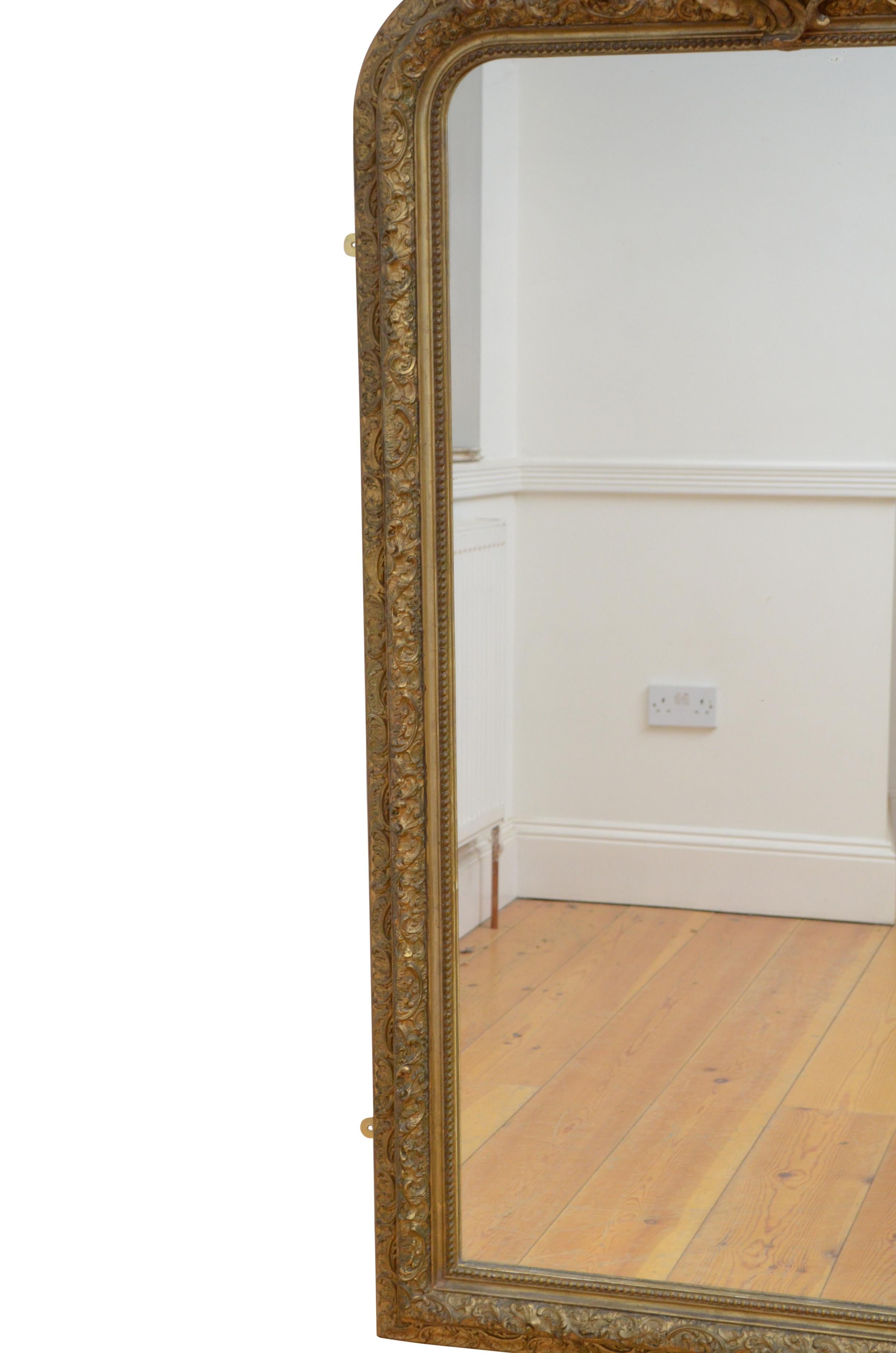 Late Victorian Antique Giltwood Pier Mirror For Sale