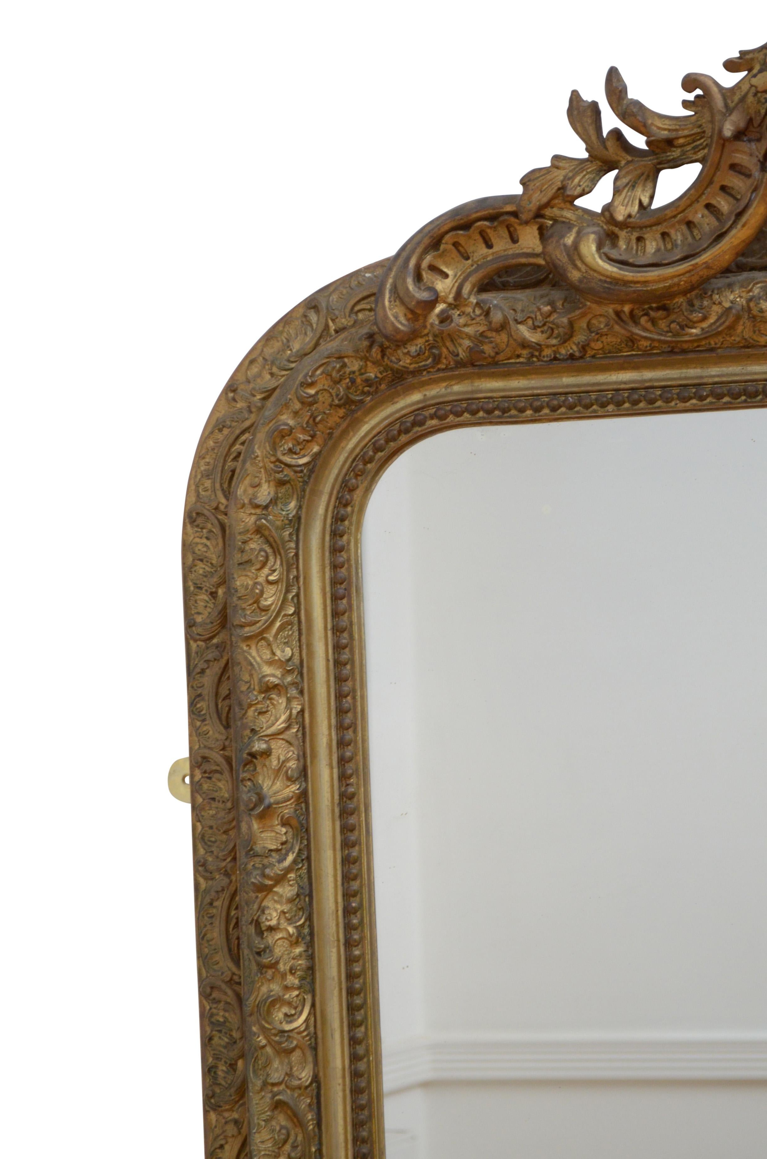 French Antique Giltwood Pier Mirror