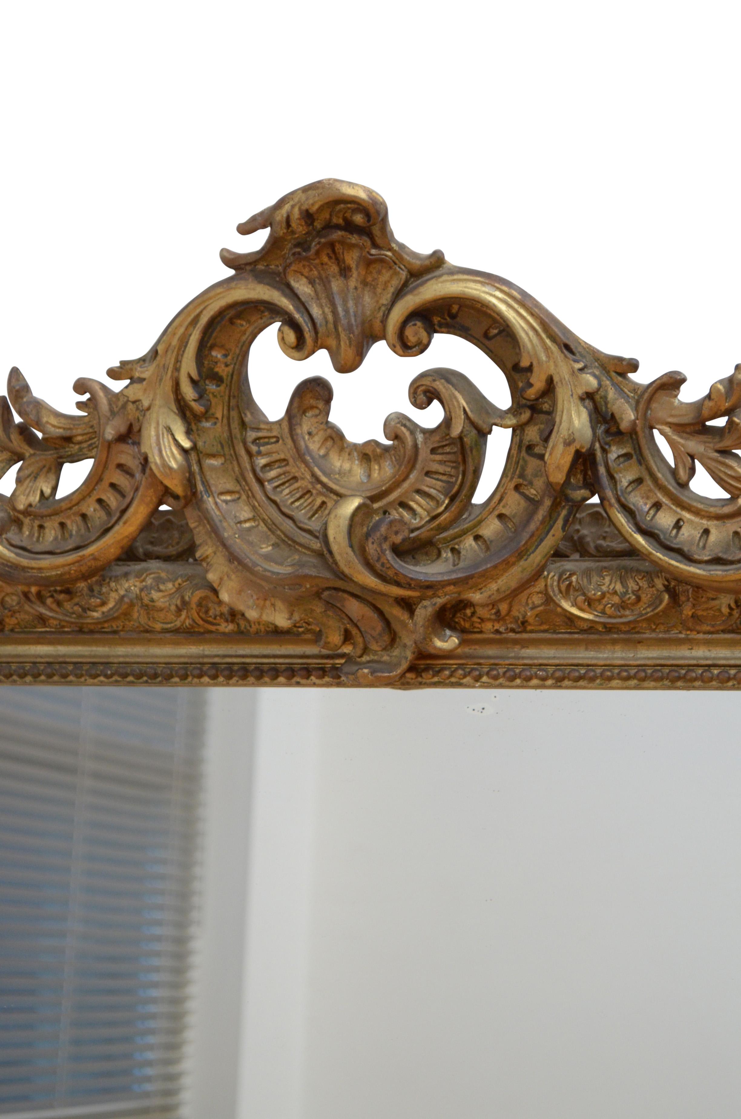 Antique Giltwood Pier Mirror In Good Condition For Sale In Whaley Bridge, GB