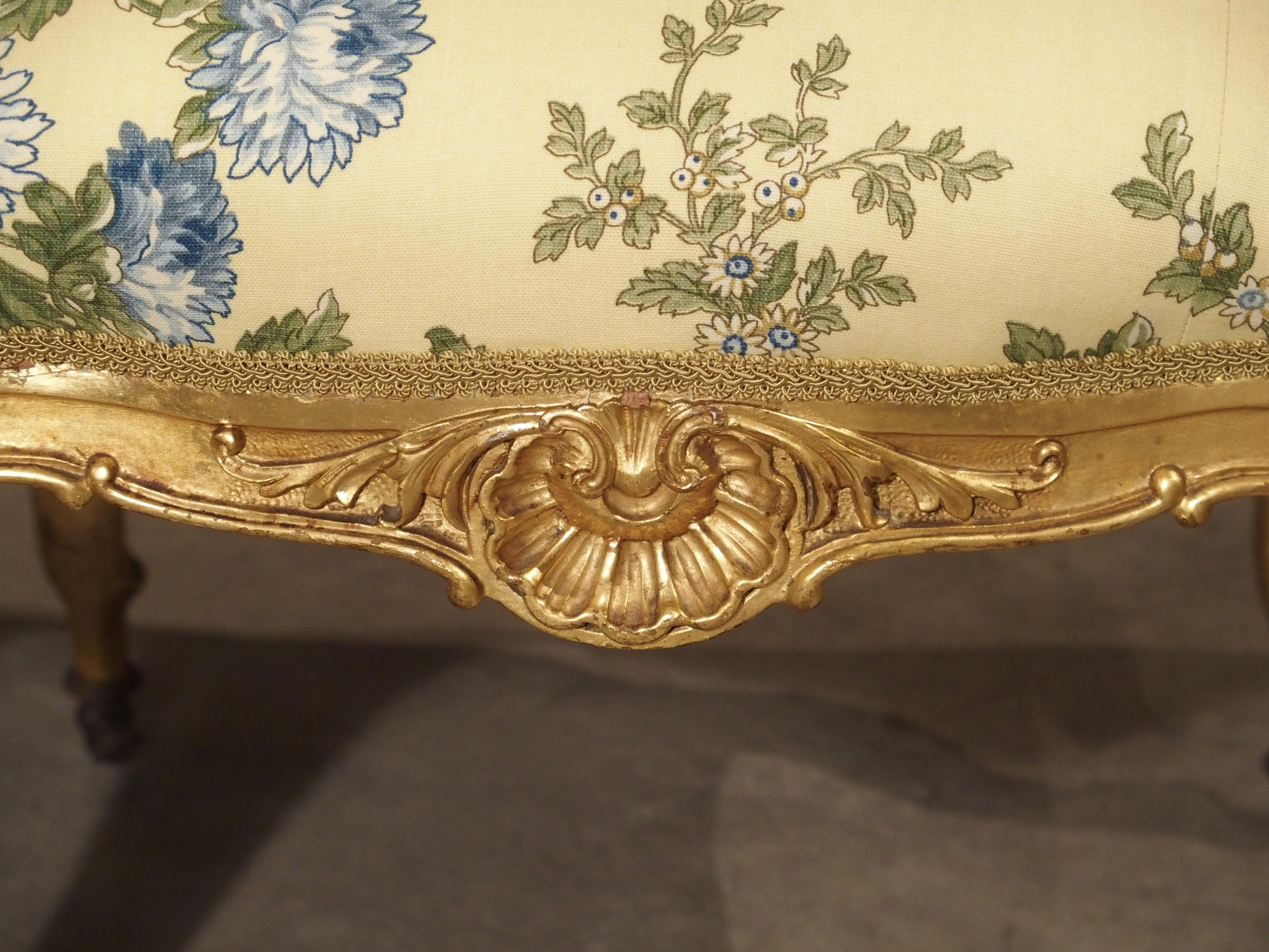 French Antique Giltwood Regence Style Banquette from France, 19th Century