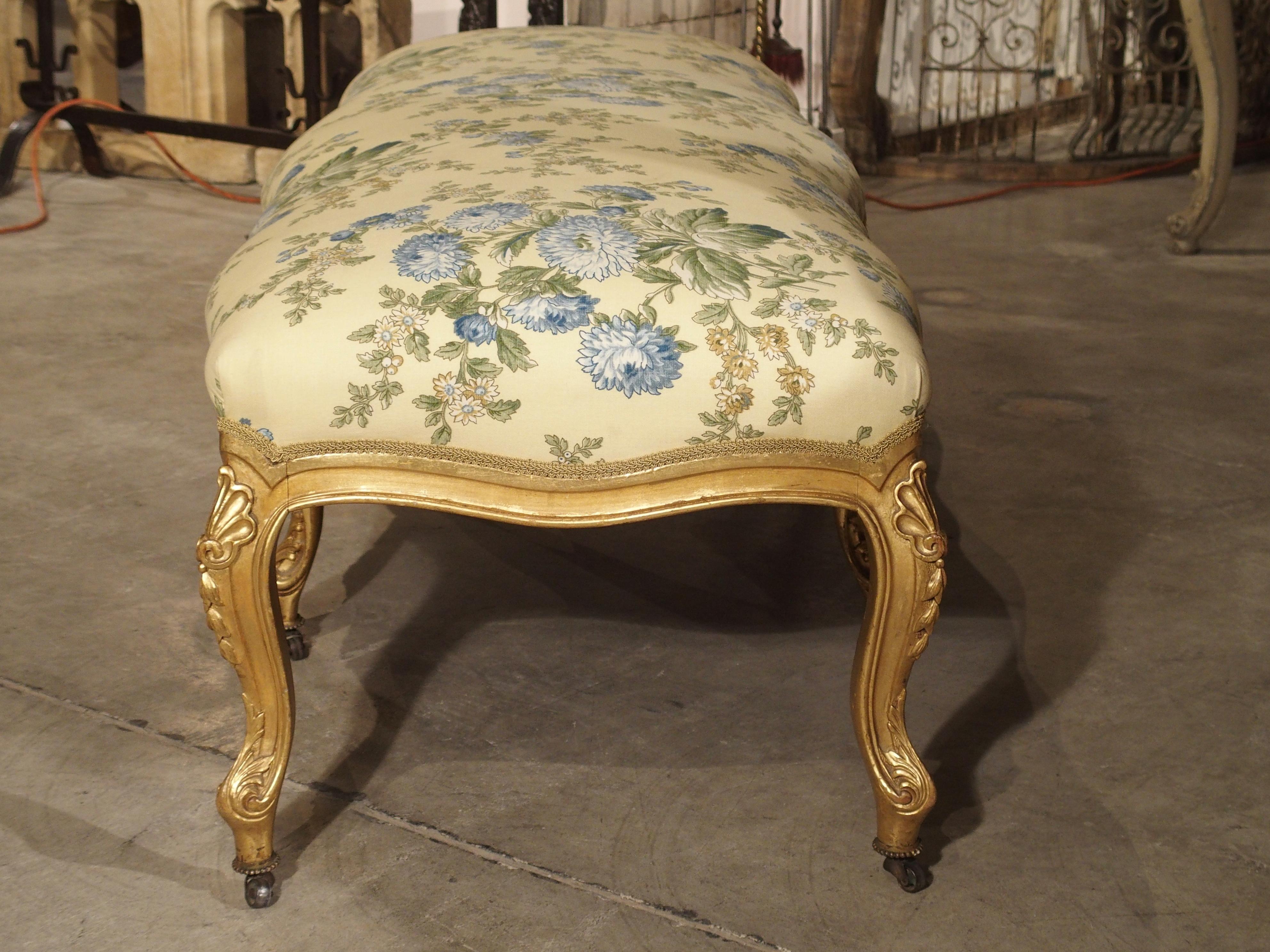 Antique Giltwood Regence Style Banquette from France, 19th Century In Good Condition In Dallas, TX