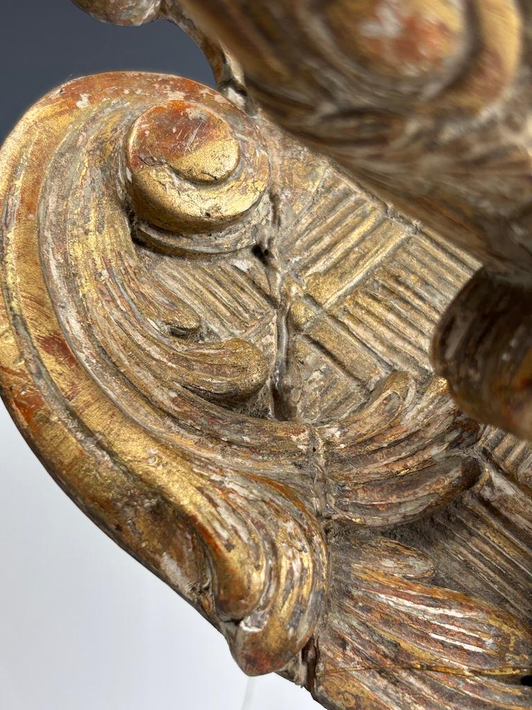 Antico supporto da parete in legno dorato con grifoni - Rinascimento in vendita 8