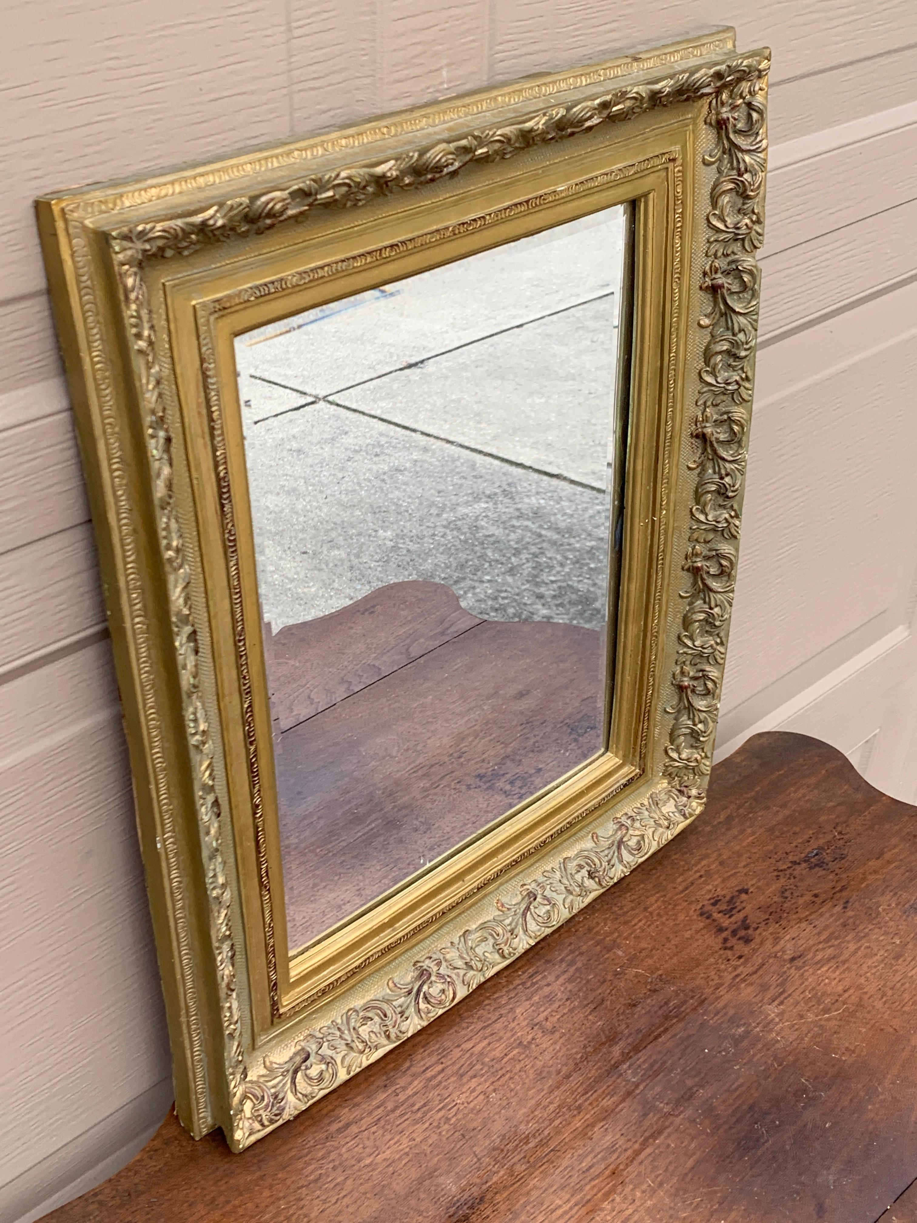 Victorian Antique Giltwood Wall Mirror, Early 20th Century For Sale