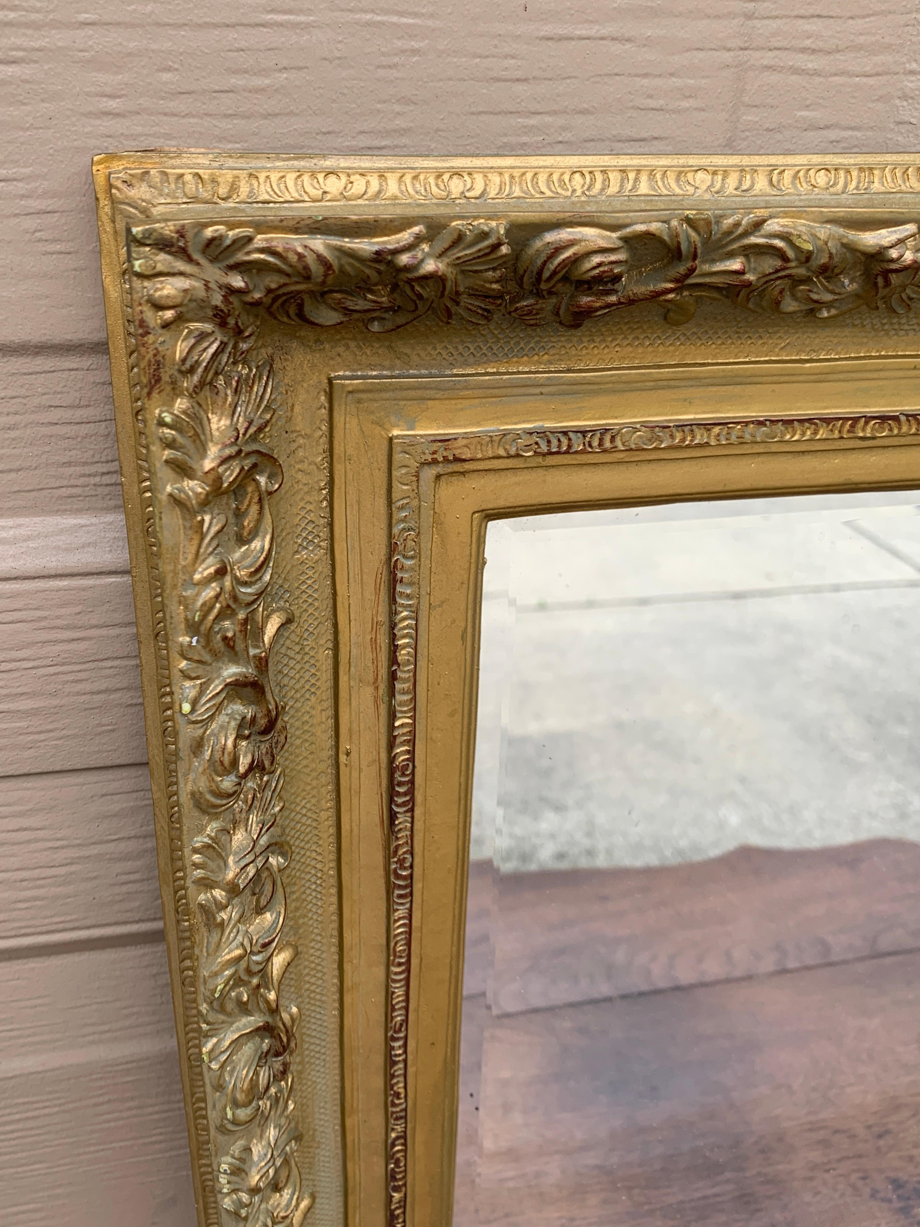 Antique Giltwood Wall Mirror, Early 20th Century In Good Condition For Sale In Elkhart, IN