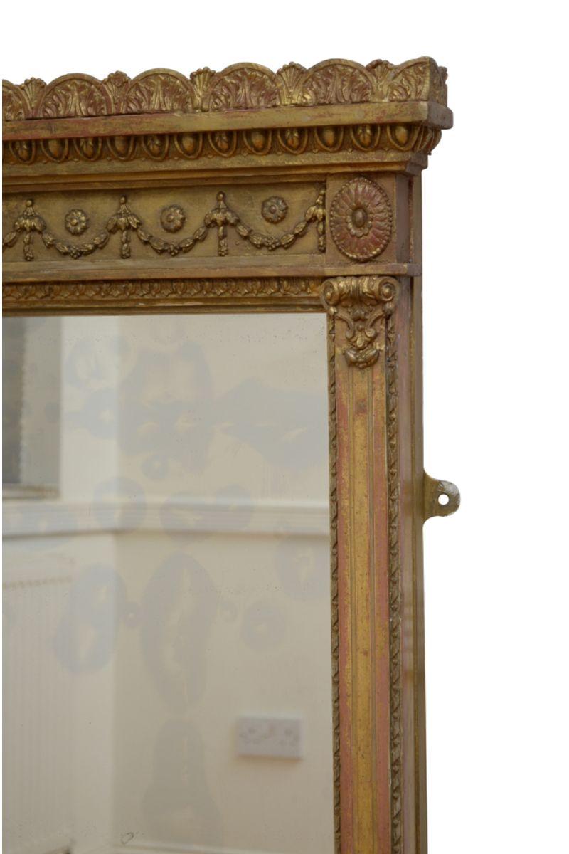 Antique Giltwood Wall Mirror H130cm For Sale 4