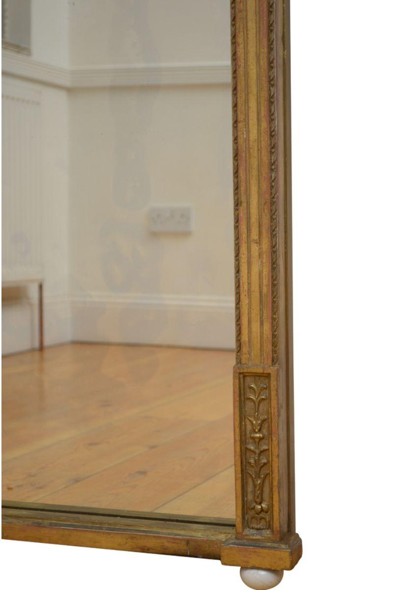 Antique Giltwood Wall Mirror H130cm For Sale 6