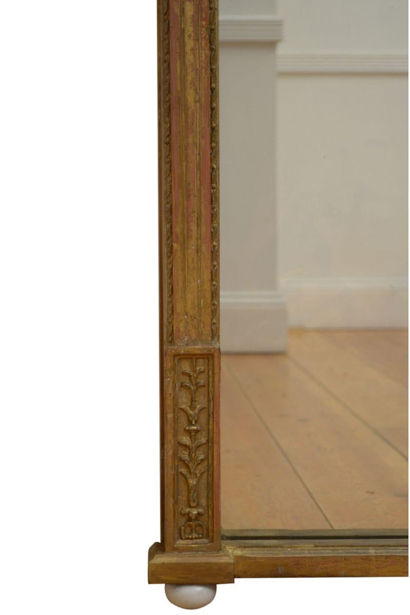 Antique Giltwood Wall Mirror H130cm In Good Condition For Sale In Whaley Bridge, GB