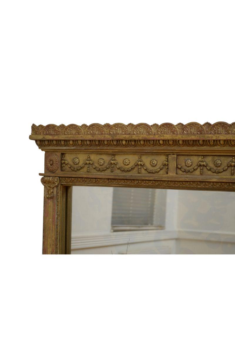 Antique Giltwood Wall Mirror H130cm For Sale 2