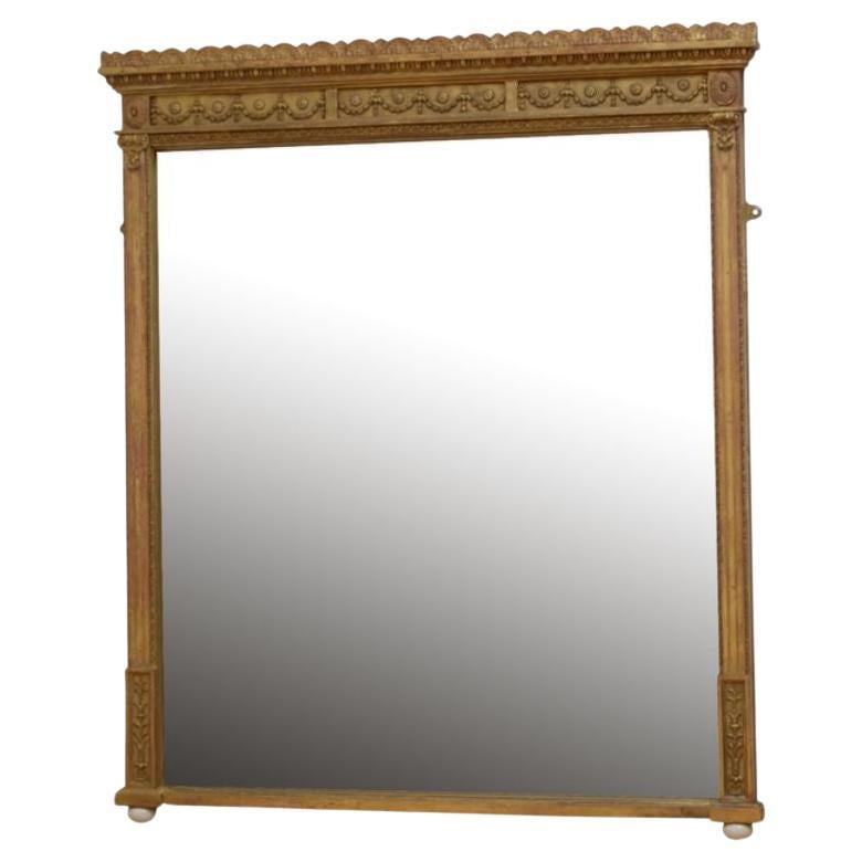 Antique Giltwood Wall Mirror H130cm For Sale
