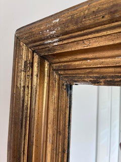Antique French Giltwood Wall Mirror in Gold