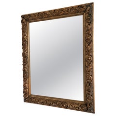 Antique French Giltwood Wall Mirror in Gold
