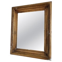 Antique French Giltwood Wall Mirror in Gold