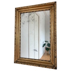 Antique French Giltwood Wall Mirror in Gold