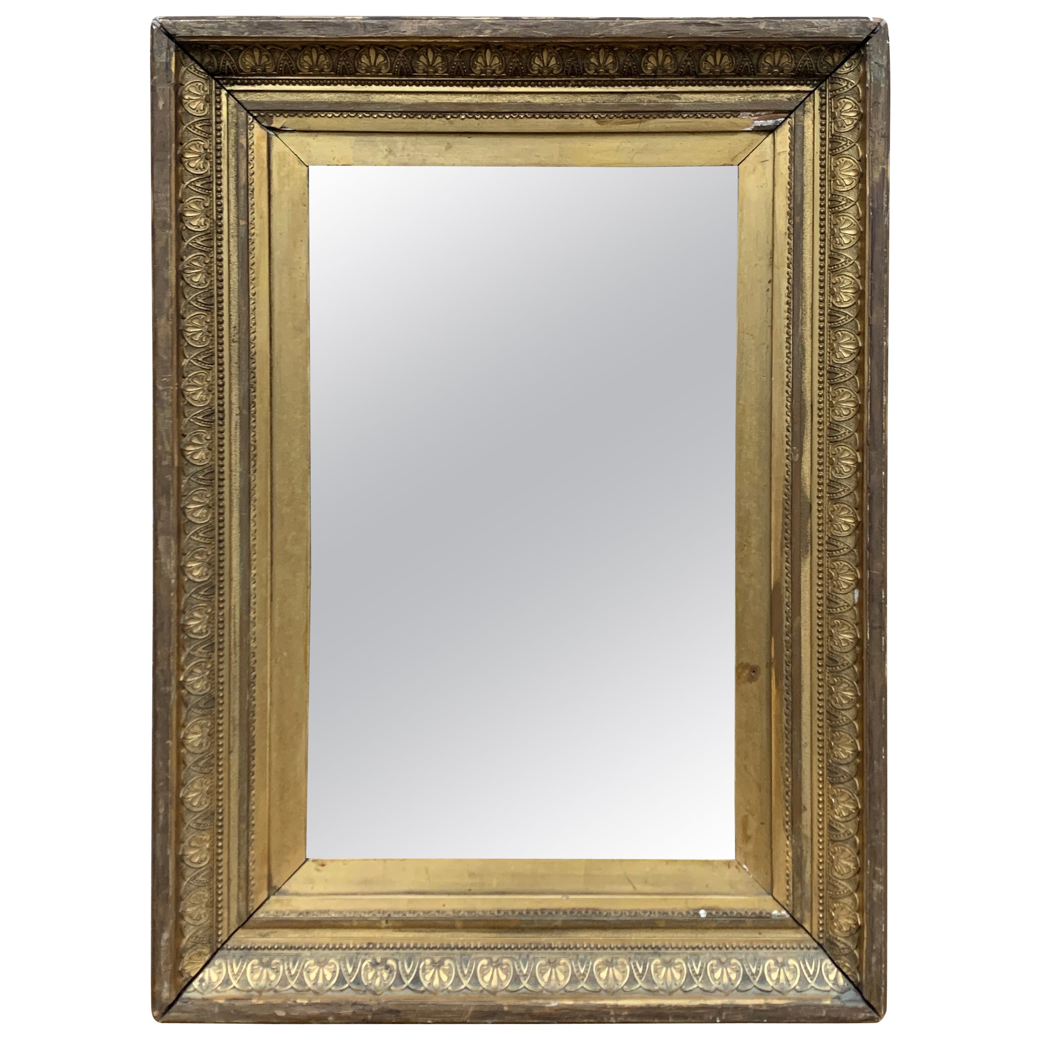 Specchio da parete in legno dorato, fine XIX secolo