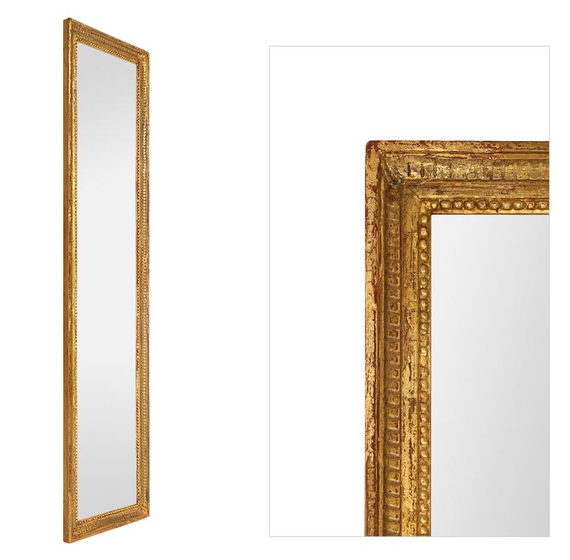 French Antique Giltwood Wall Mirror, Louis XVI Style, circa 1900 For Sale