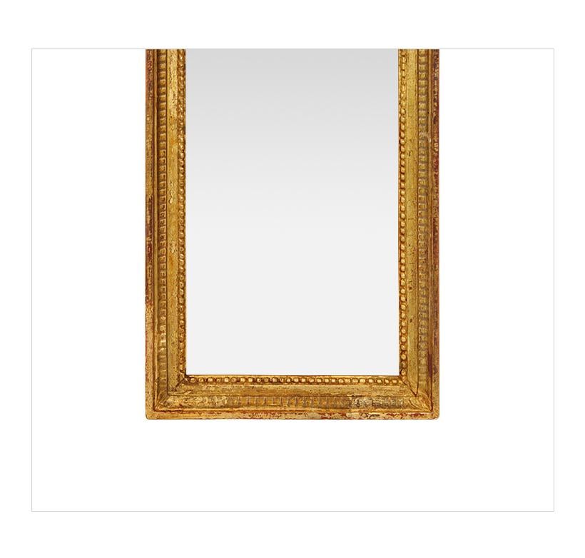 Antique Giltwood Wall Mirror, Louis XVI Style, circa 1900 In Good Condition For Sale In Paris, FR