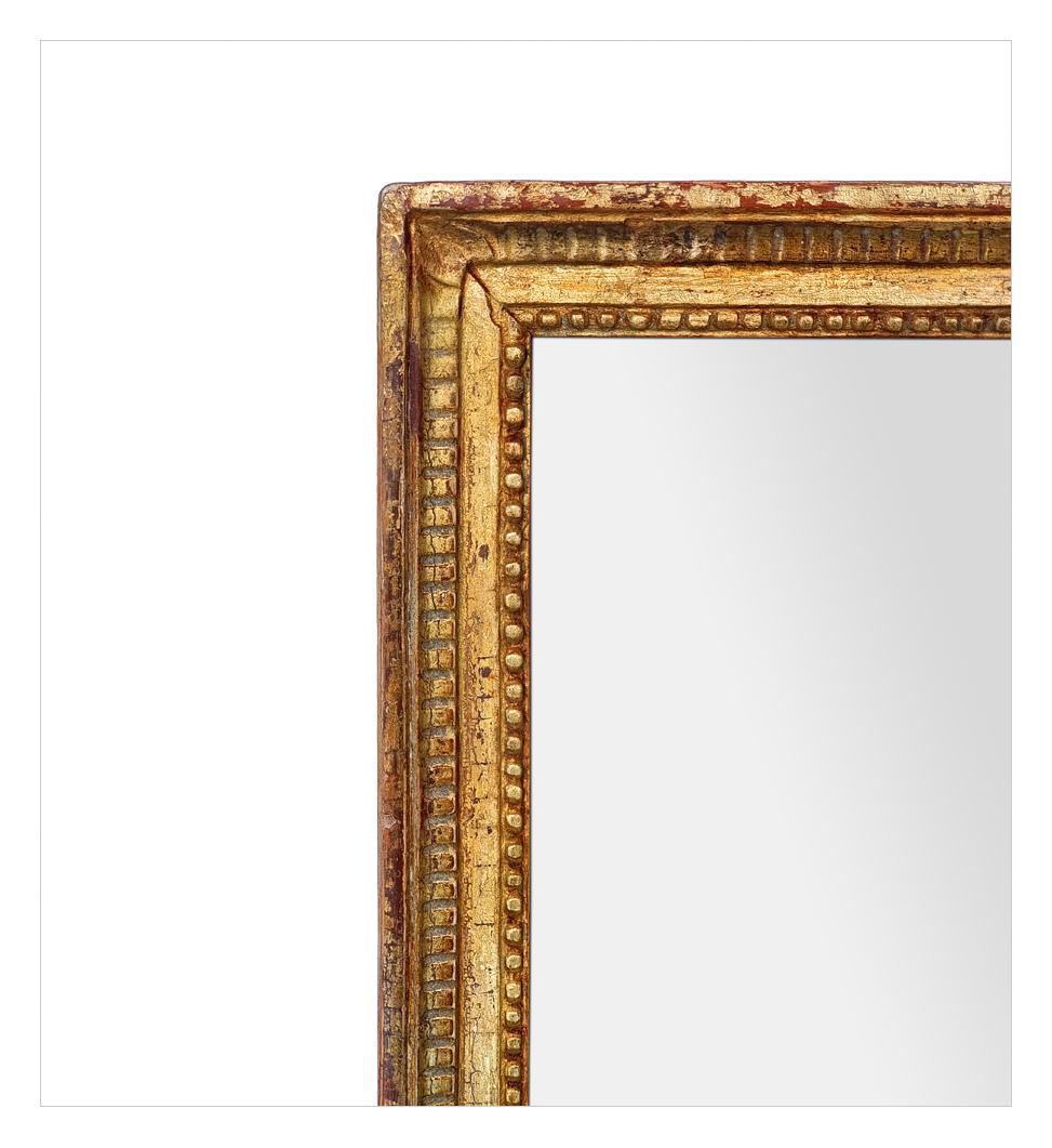 Antiguo Espejo de Pared de Madera Dorada, Estilo Luis XVI, circa 1900 en Bueno estado para la venta en Paris, FR