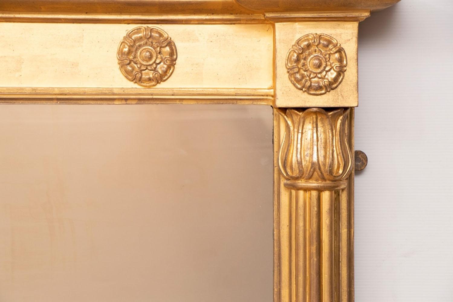 Antique Giltwood Willian IV Overmantle Mirror In Good Condition In London, Greenwich