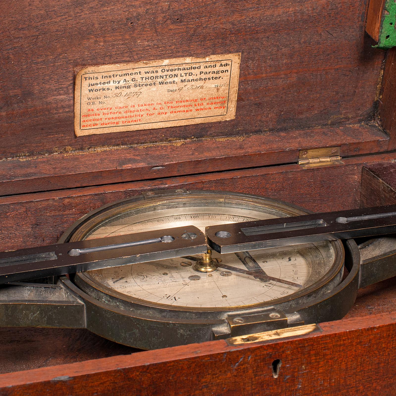 Antique Gimballed Compass, English, Brass Scientific Instrument, Victorian, 1900 6