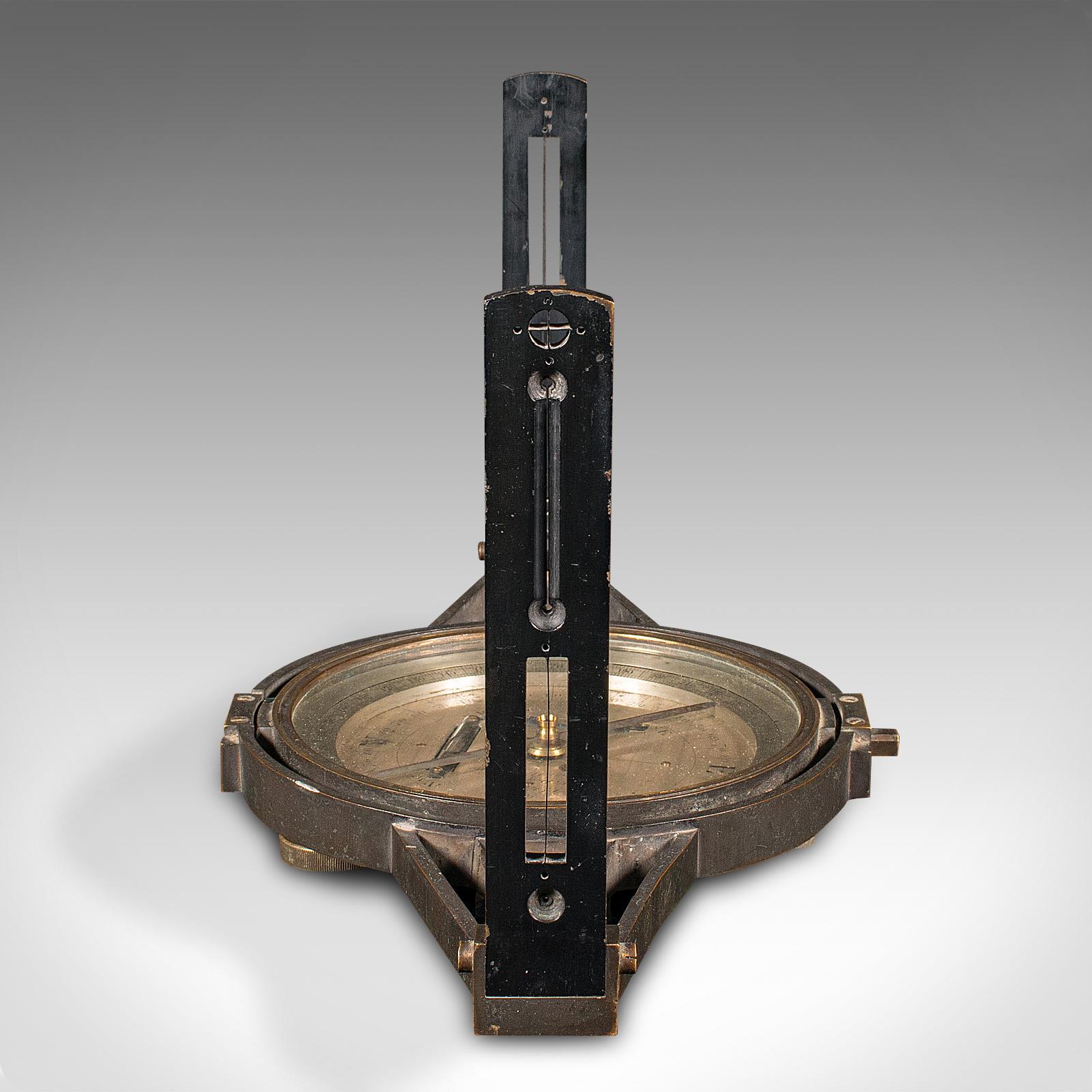 19th Century Antique Gimballed Compass, English, Brass Scientific Instrument, Victorian, 1900