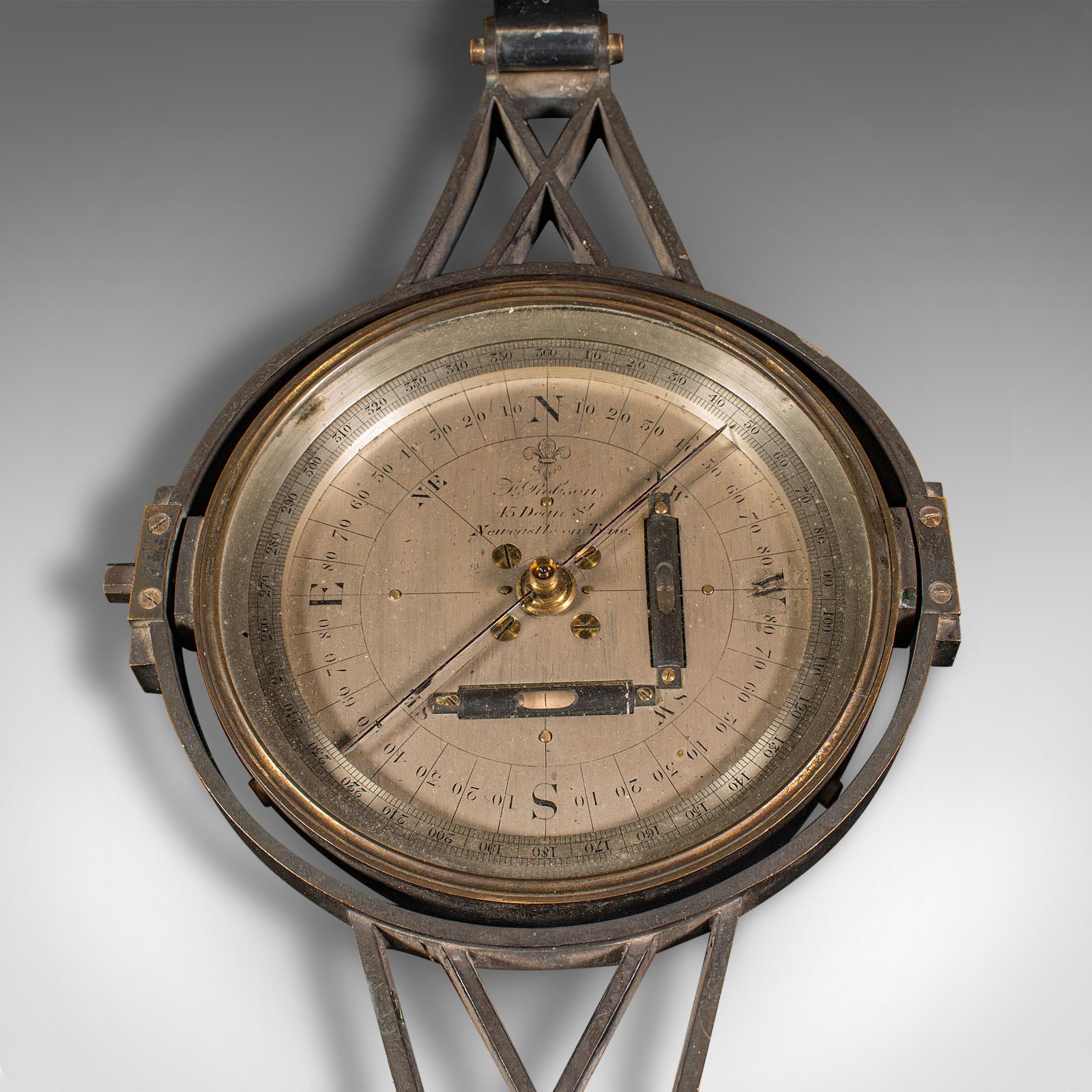 Antique Gimballed Compass, English, Brass Scientific Instrument, Victorian, 1900 2