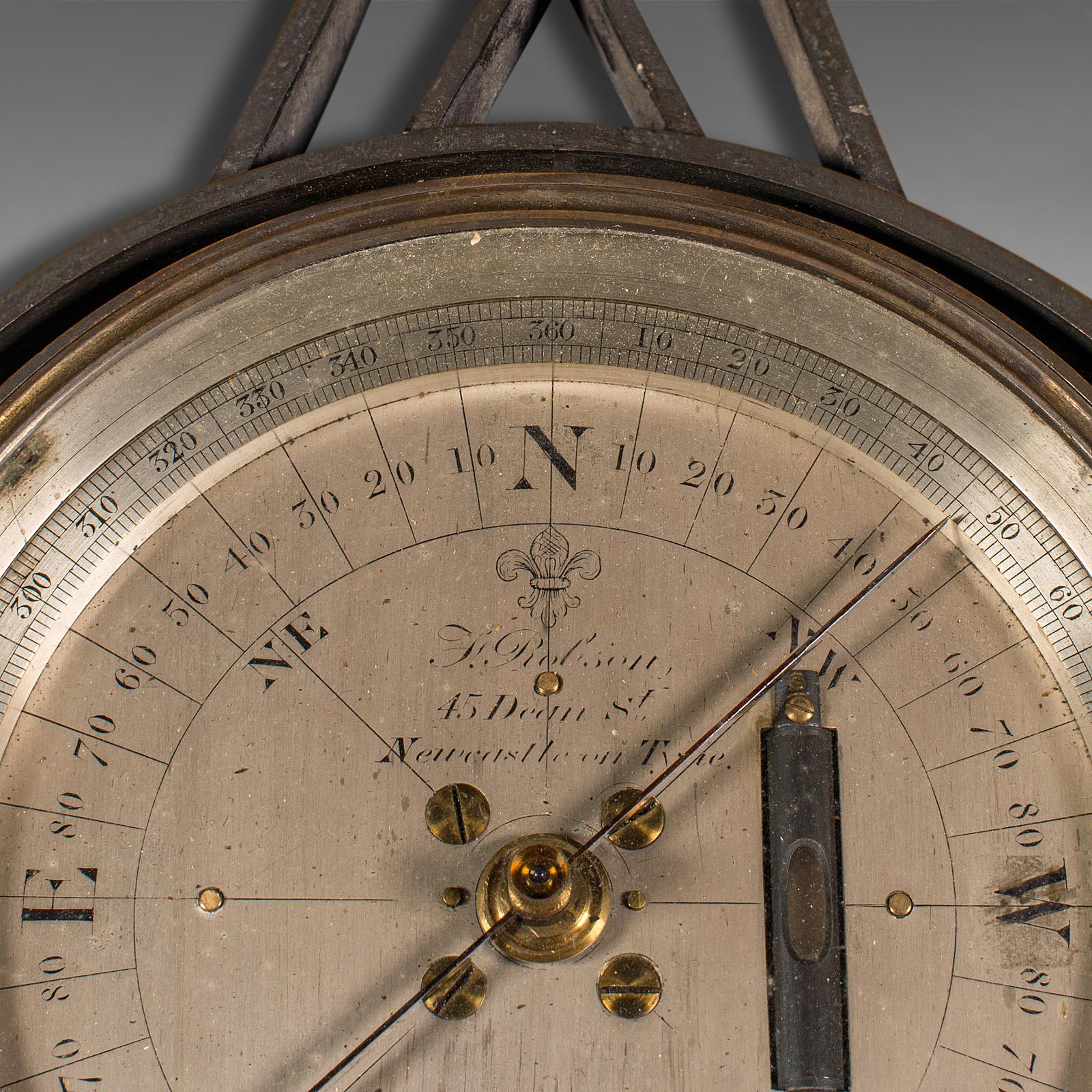 Antique Gimballed Compass, English, Brass Scientific Instrument, Victorian, 1900 3