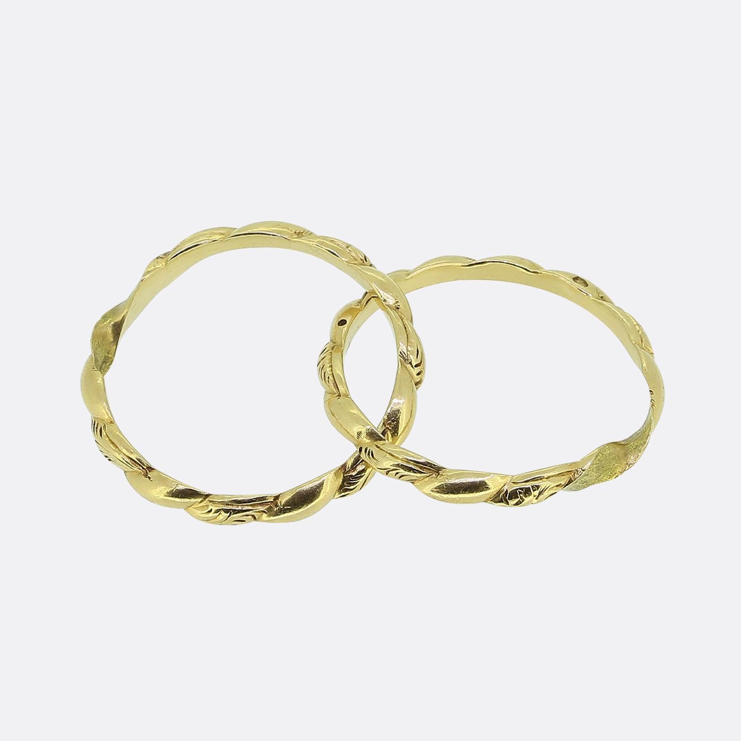 Women's or Men's Antique Gimmel Ring Size R (59) For Sale